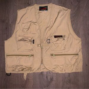 Bushline Outdoor Big Bay Fishing Vest Khaki Tan Sz XL